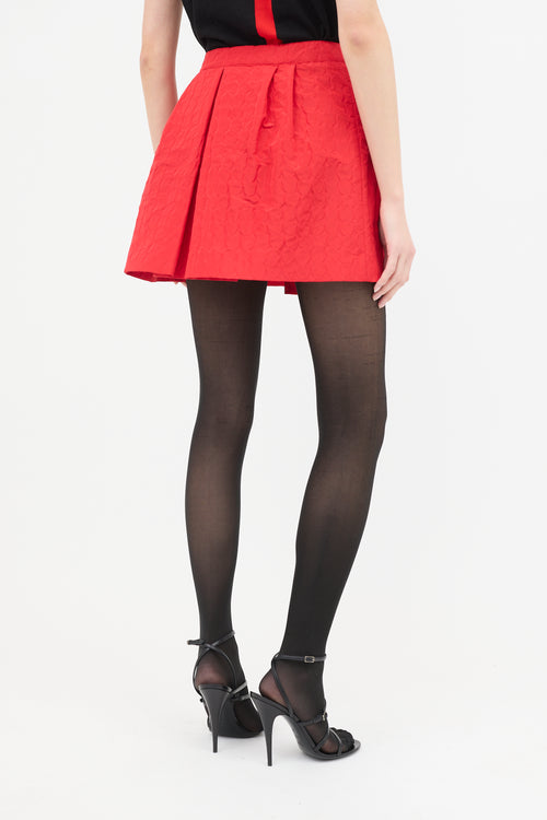 Prada 2008 Silk Embossed Dot Skirt