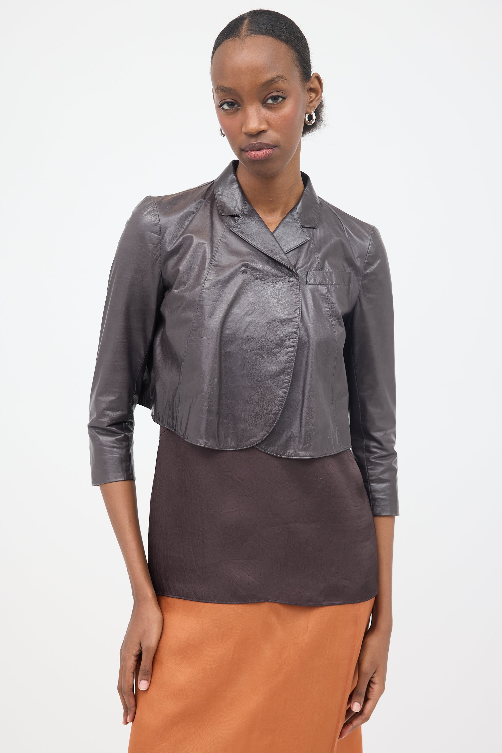 Prada 2009 Leather Cropped Jacket