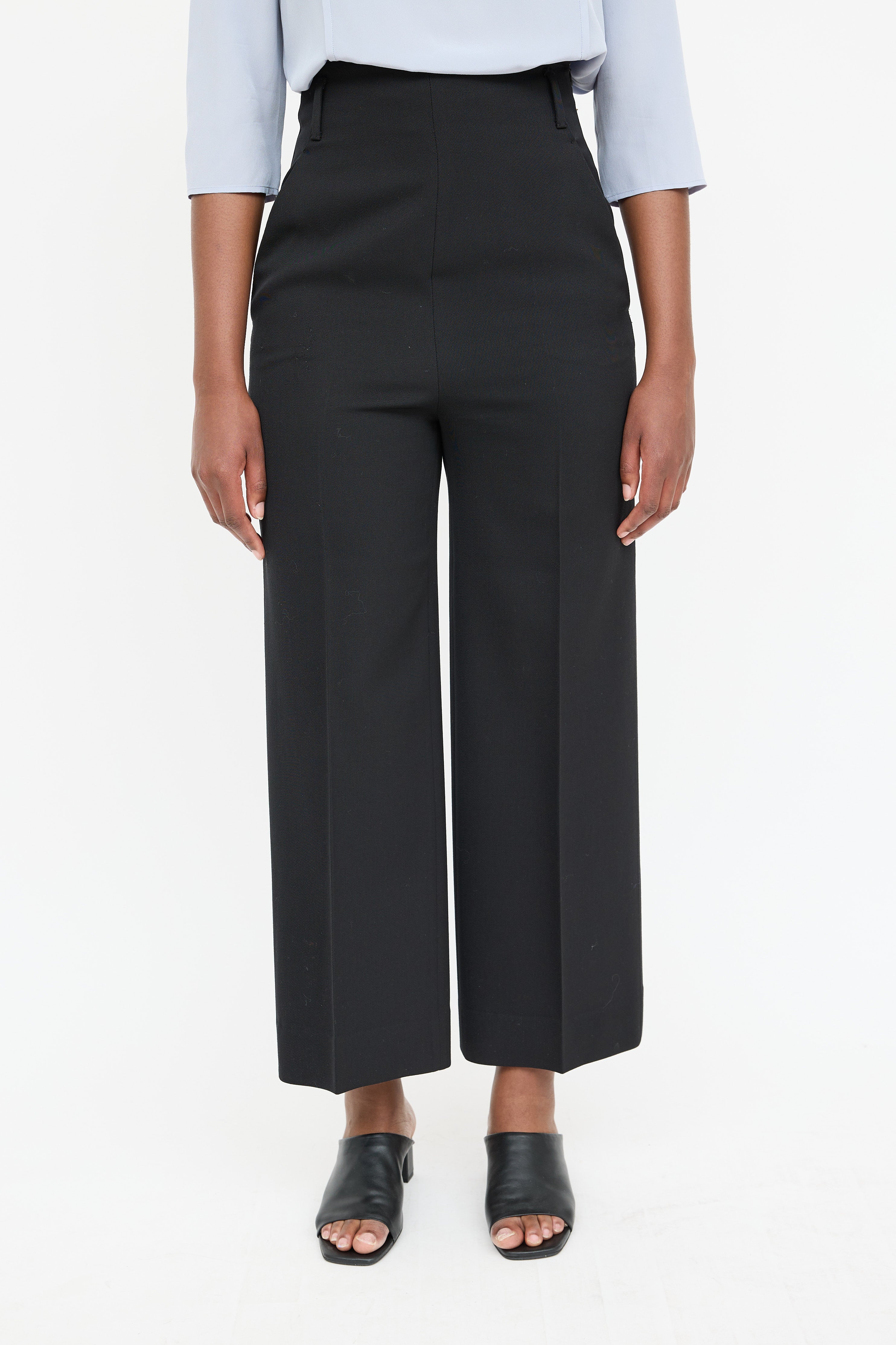 Prada 2011 Wool Wide Leg Cropped Trouser
