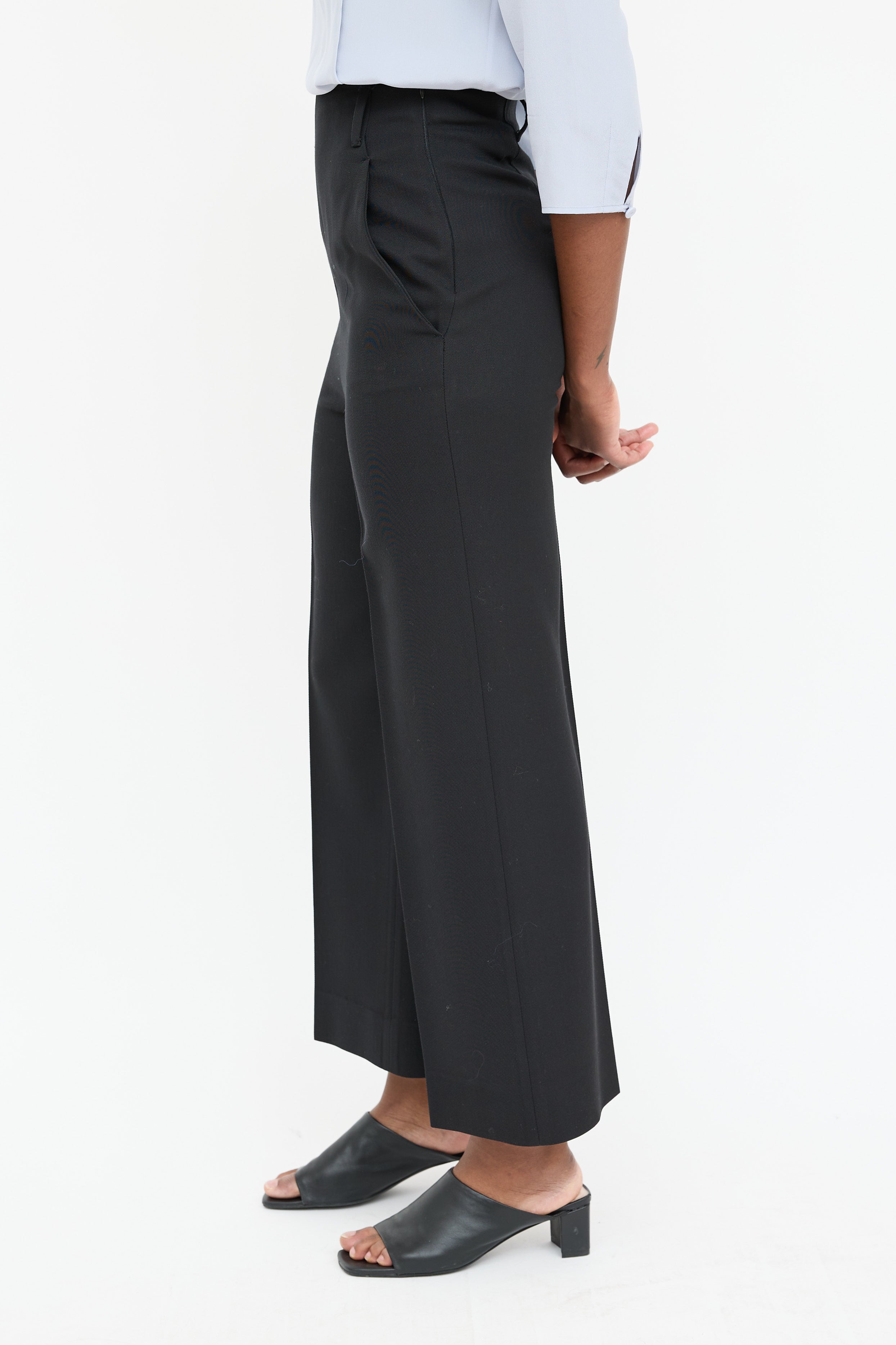 Prada 2011 Wool Wide Leg Cropped Trouser