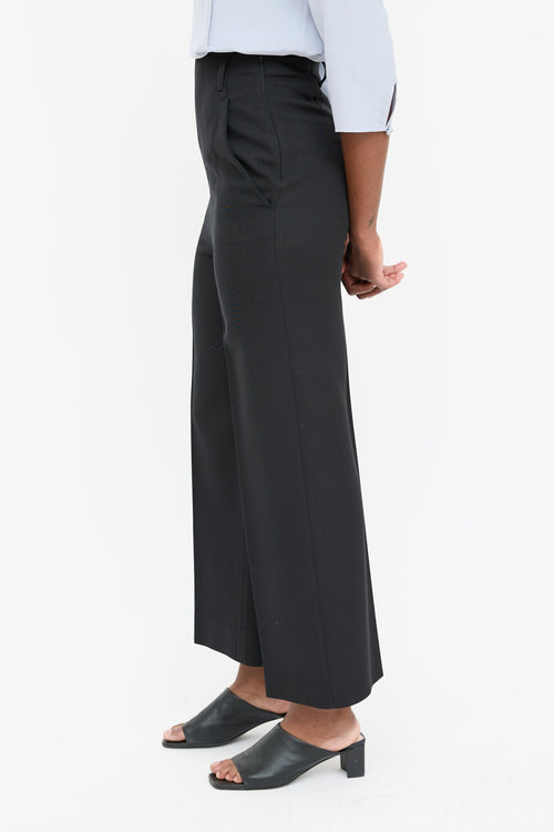Prada 2011 Wool Wide Leg Cropped Trouser