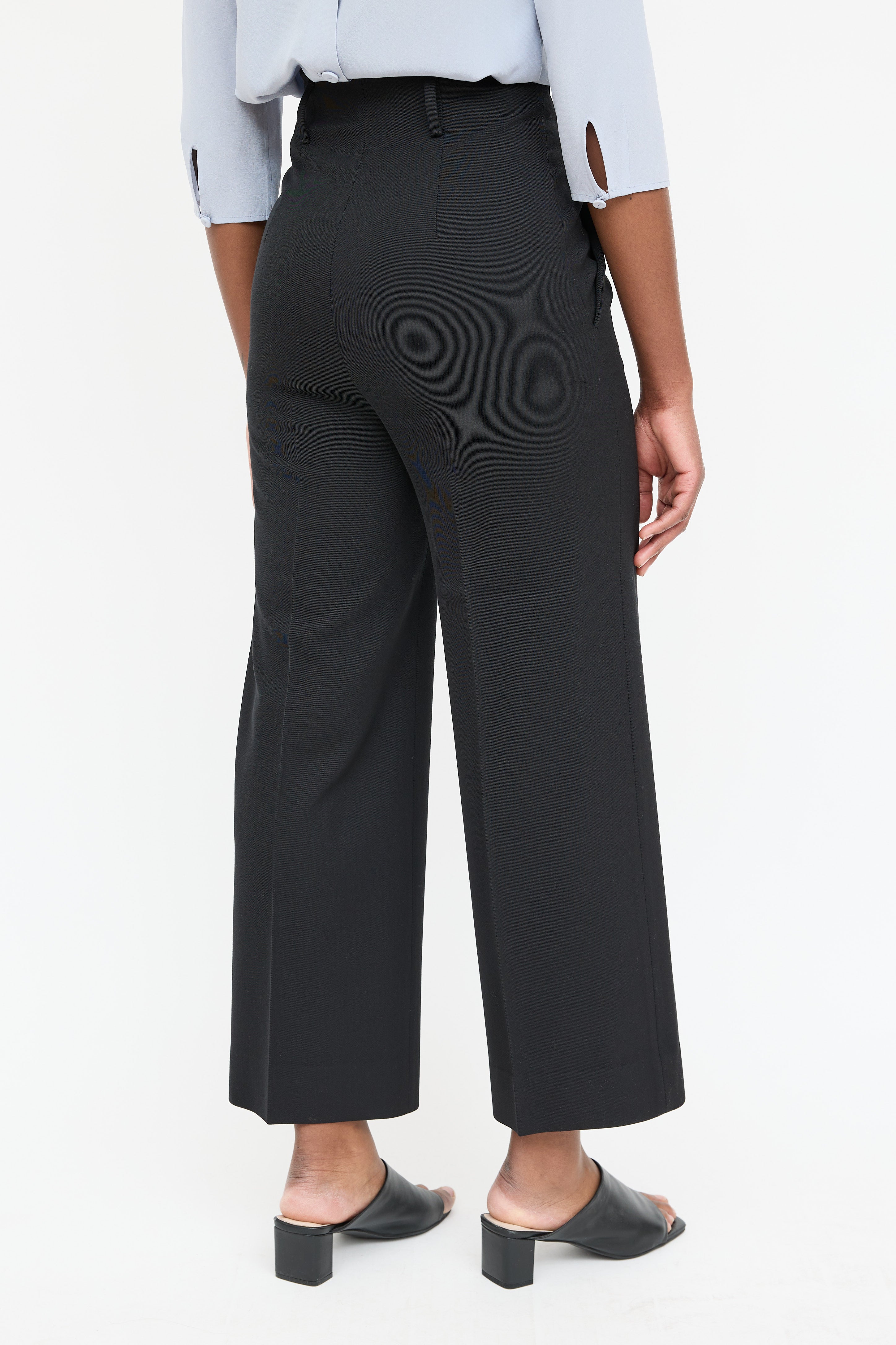 Prada 2011 Wool Wide Leg Cropped Trouser