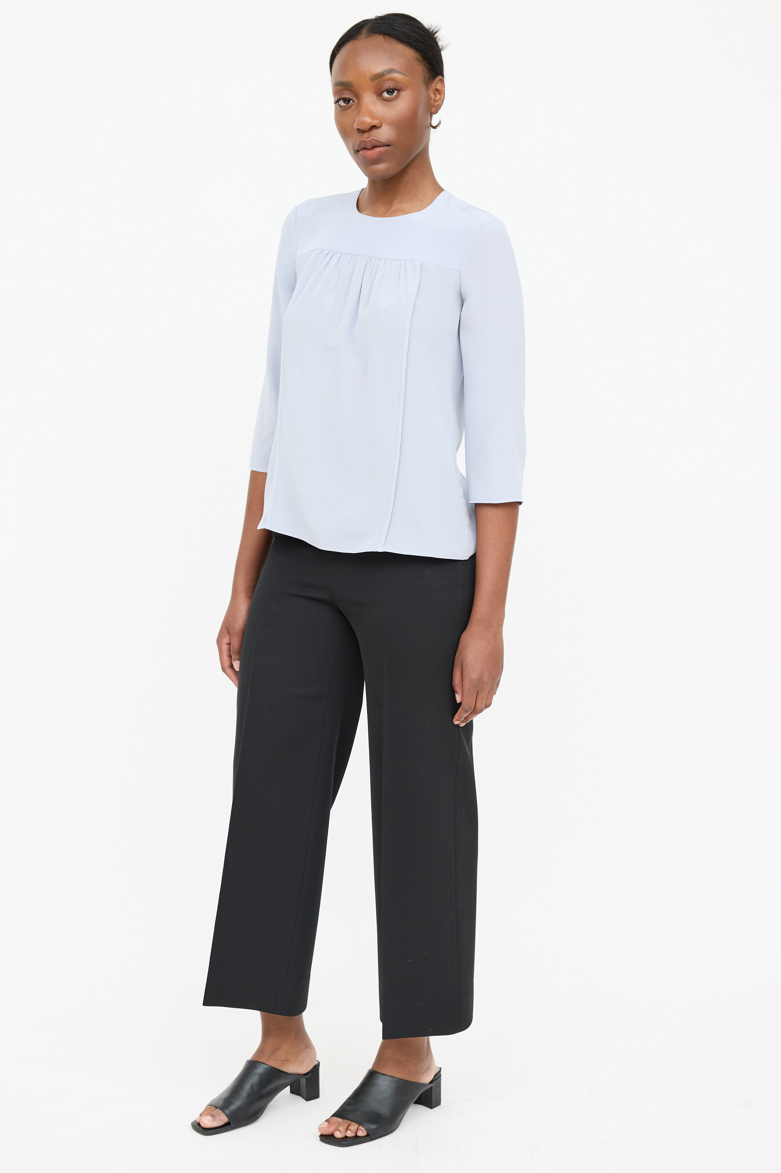 Prada 2011 Wool Wide Leg Cropped Trouser