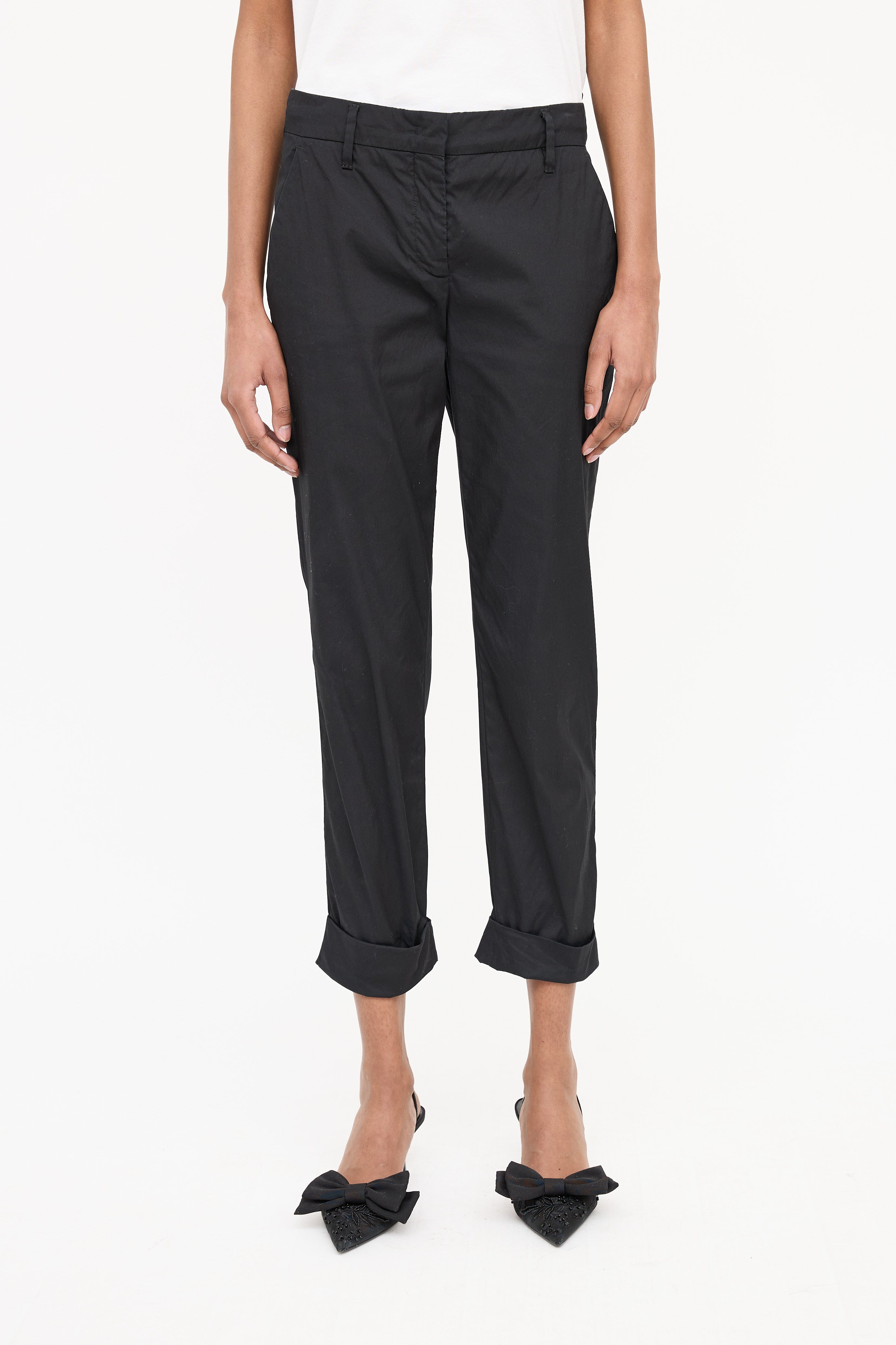 Prada 2013 Poplin Cuffed Slim Trouser