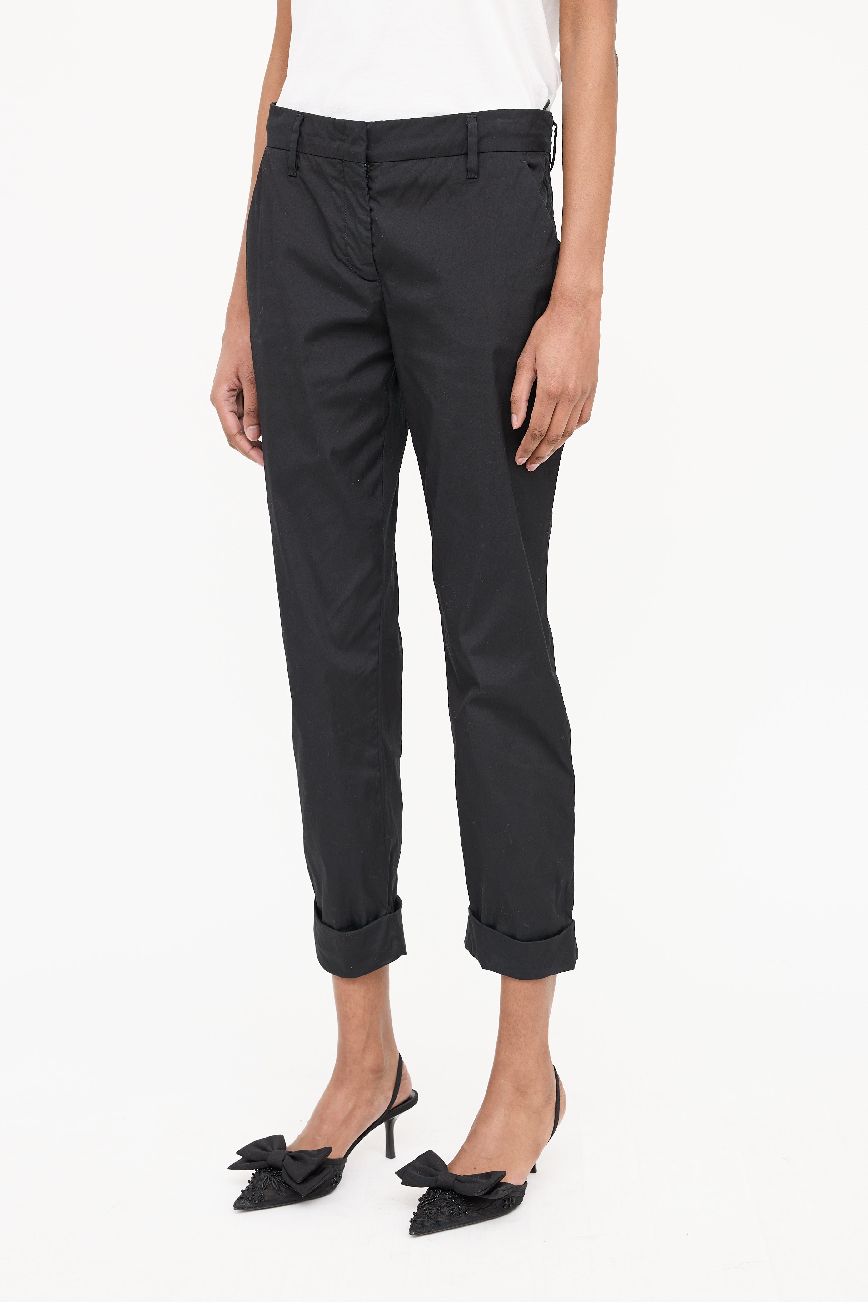Prada 2013 Poplin Cuffed Slim Trouser
