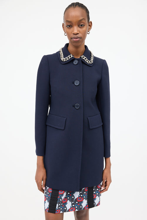 Prada 2015 Wool Chain Trim Coat