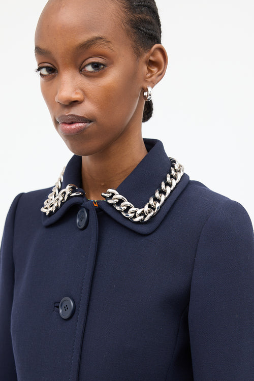 Prada 2015 Wool Chain Trim Coat