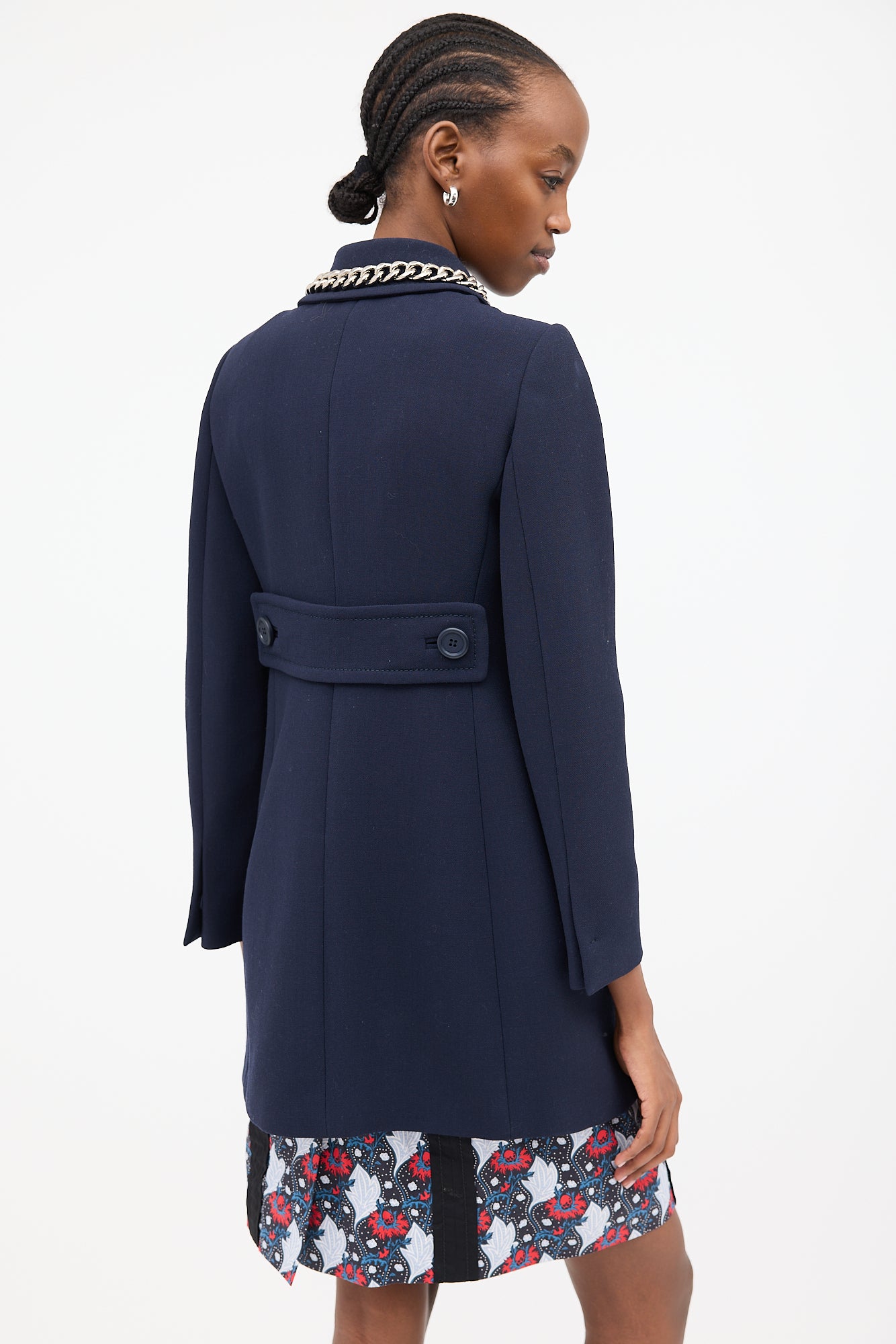 Prada 2015 Wool Chain Trim Coat