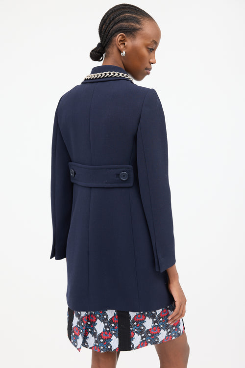 Prada 2015 Wool Chain Trim Coat