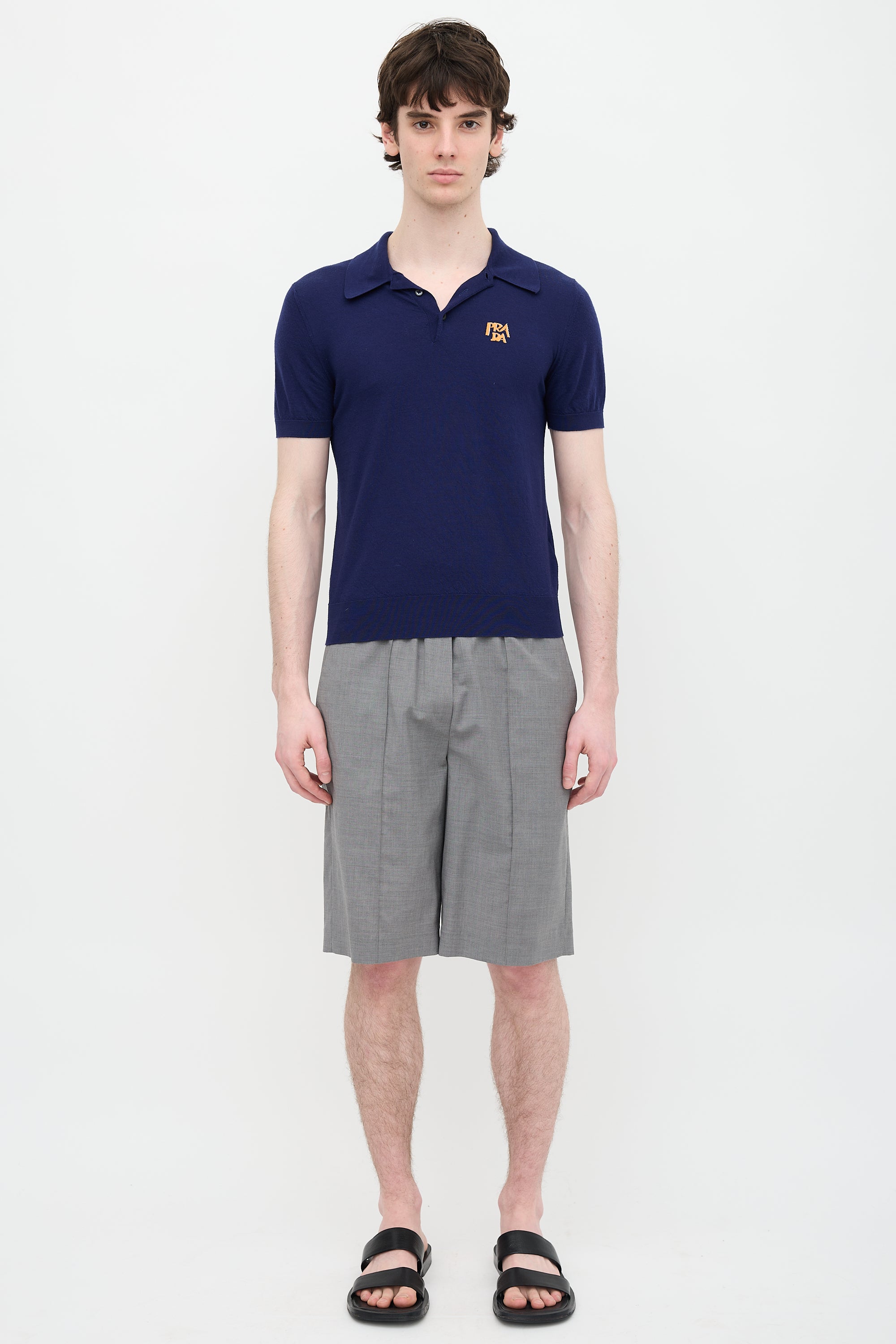 Prada 2018 Intarsia Logo Polo