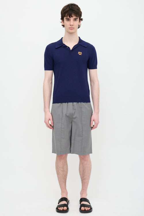 Prada 2018 Intarsia Logo Polo
