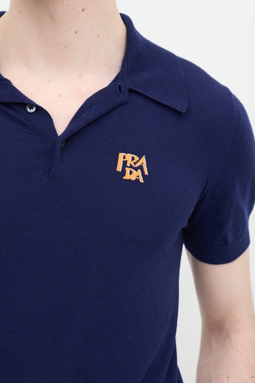 Prada 2018 Intarsia Logo Polo