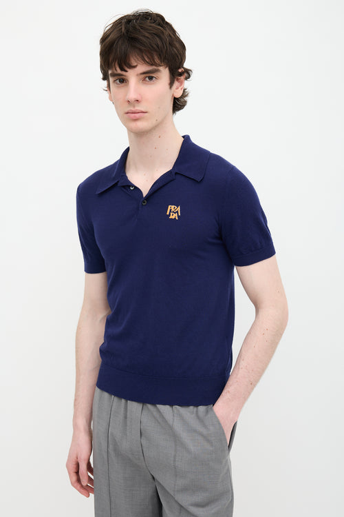 Prada 2018 Intarsia Logo Polo