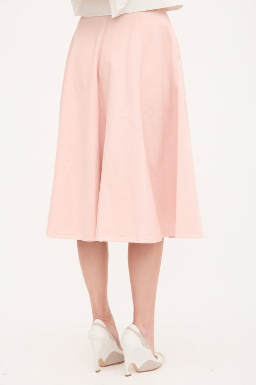 Prada 2019 Twill Logo Pleated Skirt