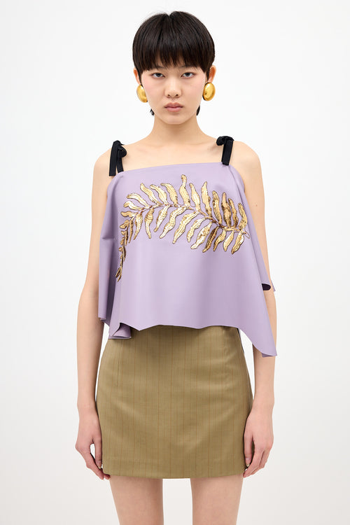 Prada SS 2020 Leather Sequin Top