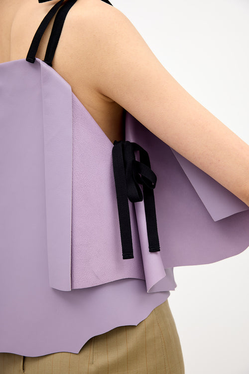 Prada SS 2020 Leather Sequin Top
