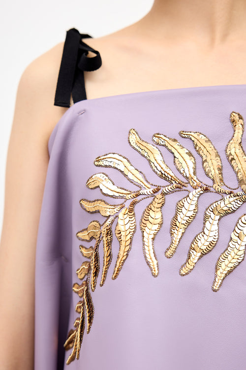 Prada SS 2020 Leather Sequin Top