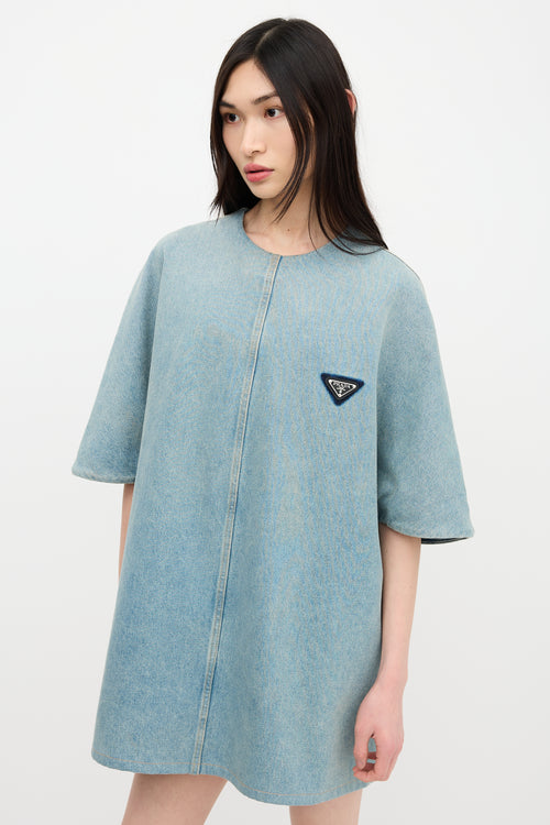 Prada 2021 Denim Short Sleeve Dress