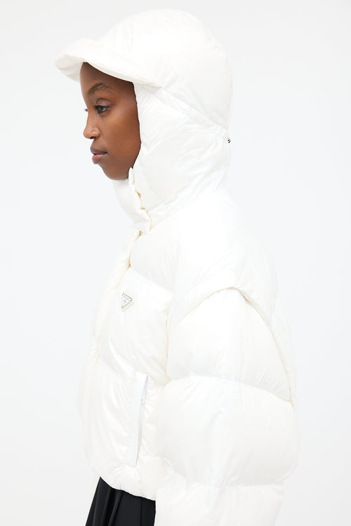 Prada 2022 Down & Nylon Convertible Puffer Jacket