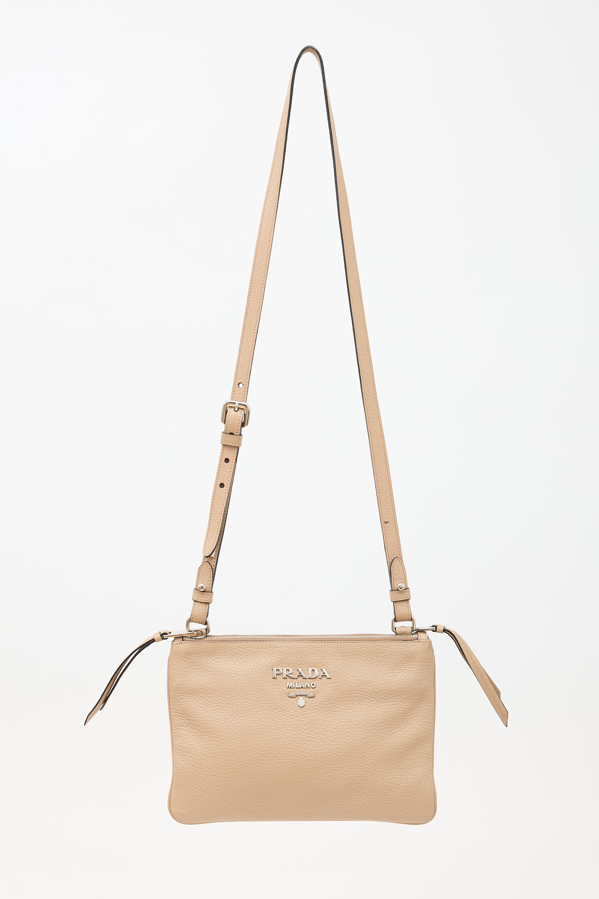 Prada Daino Leather Double Zip Bag