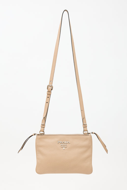 Prada Daino Leather Double Zip Bag