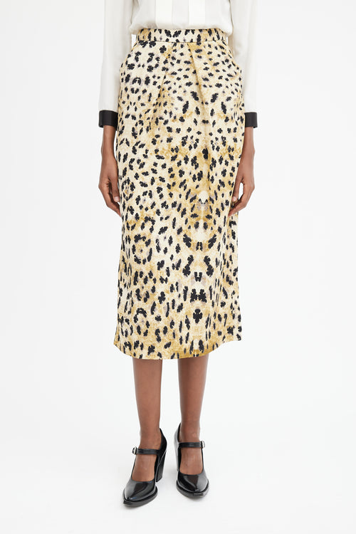 Printed Box Pleated Maxi Skirt