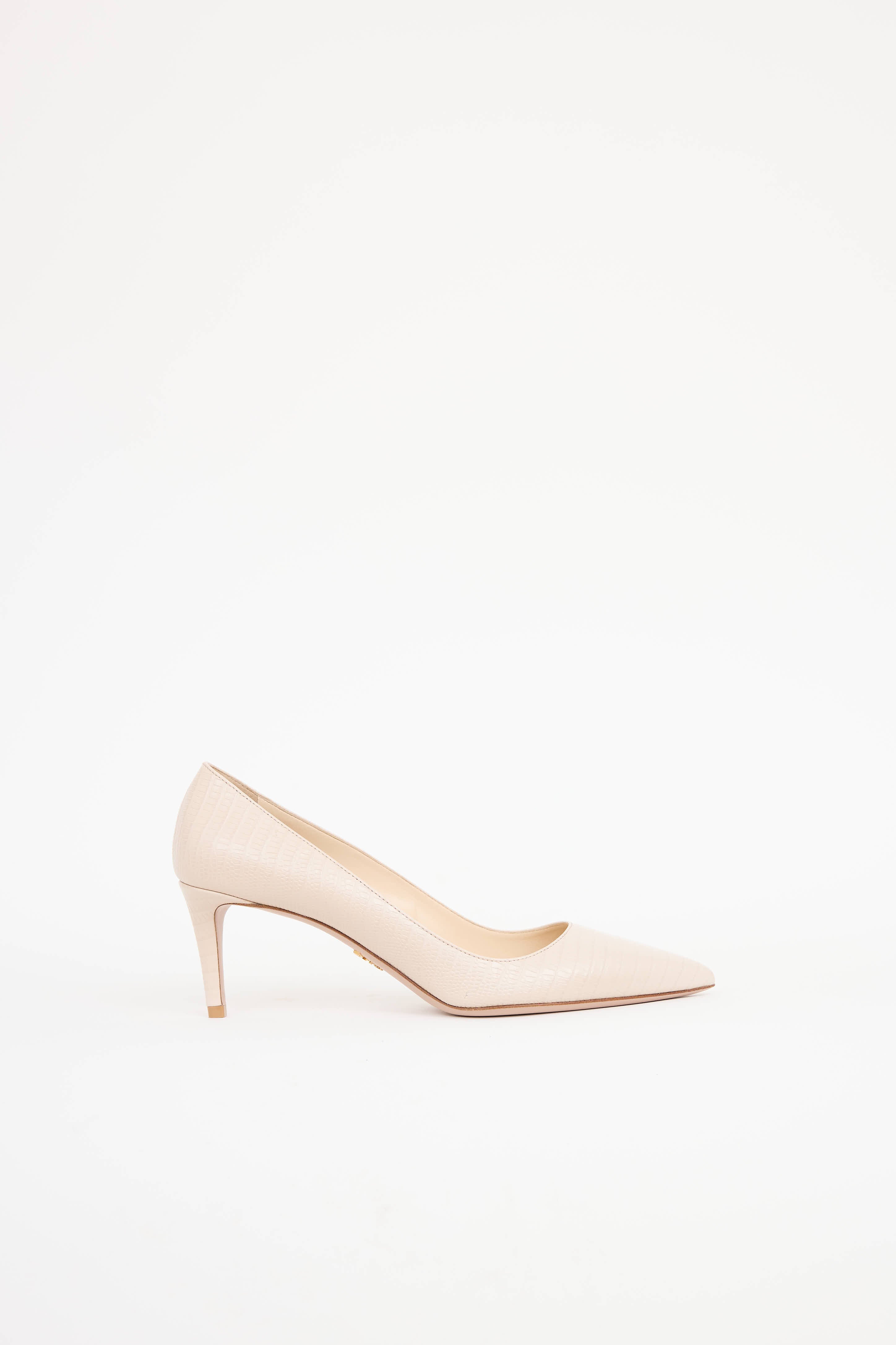 PradaCroc Embossed Pump