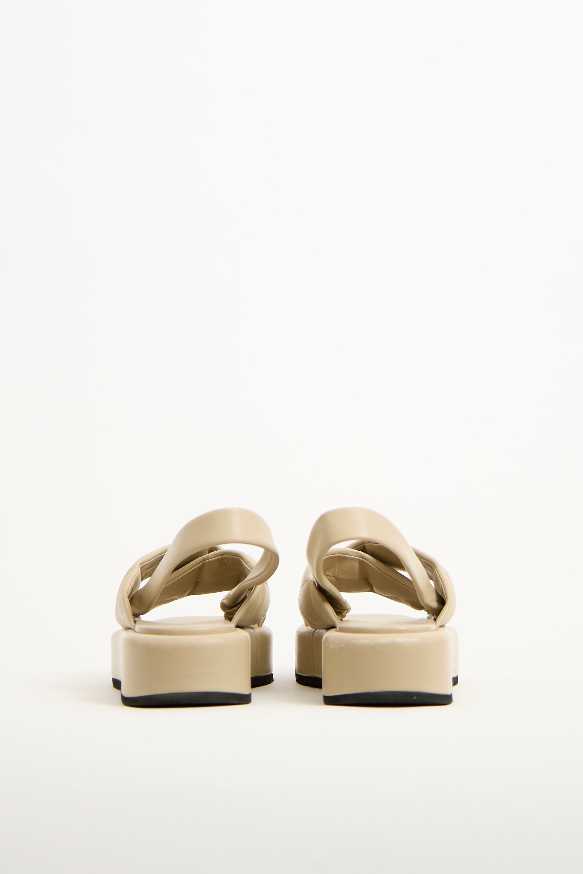 Prada Beige Leather Quilted Slingback Sandal