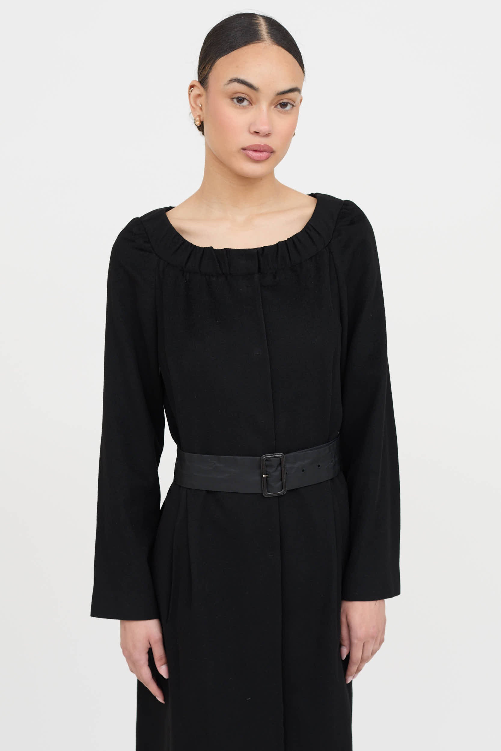Prada 2007 Button Up Belted Dress