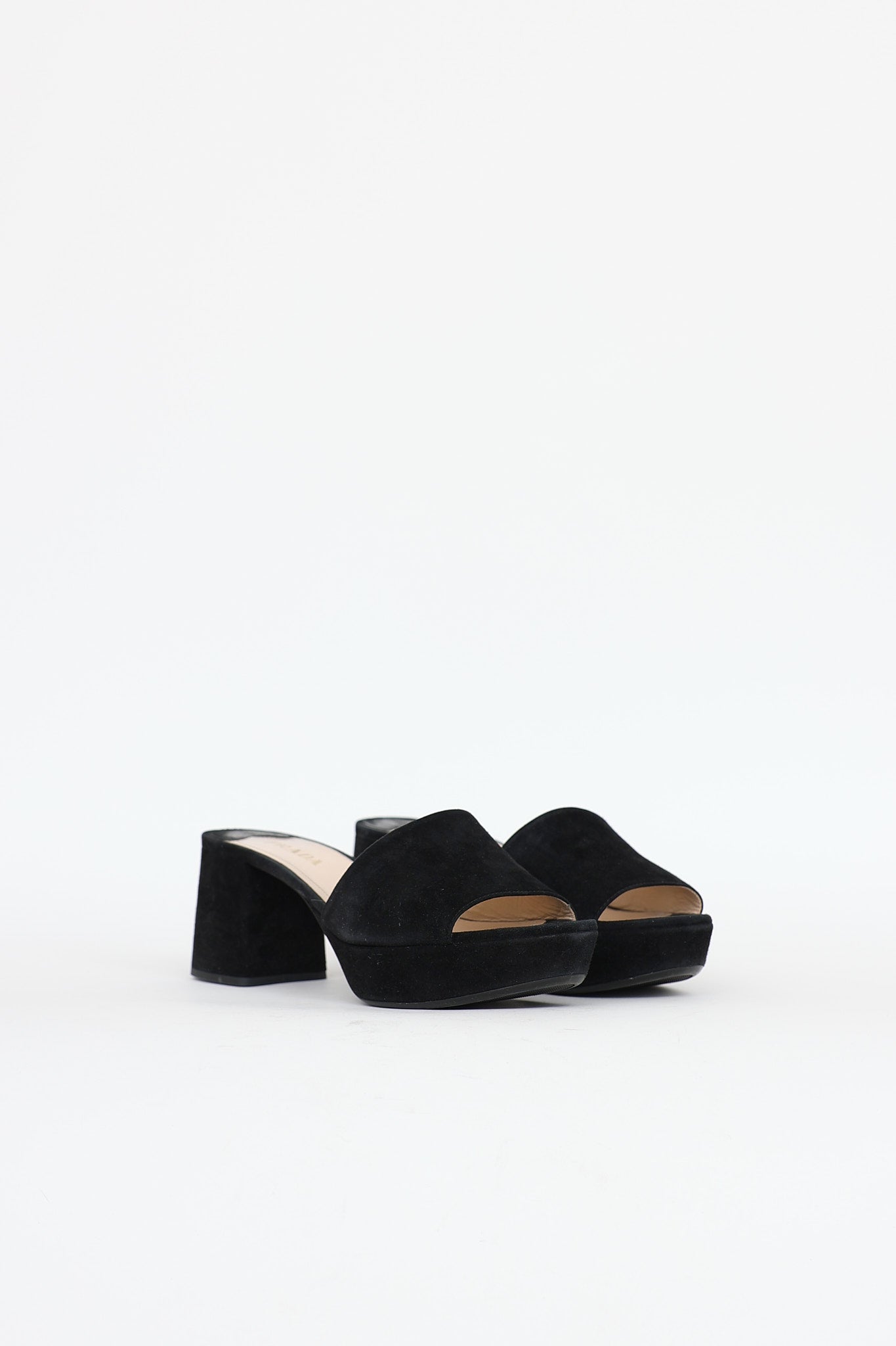 Prada Suede Open Toe Mule