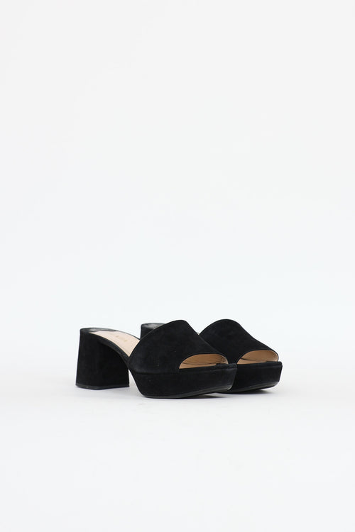 Prada Suede Open Toe Mule