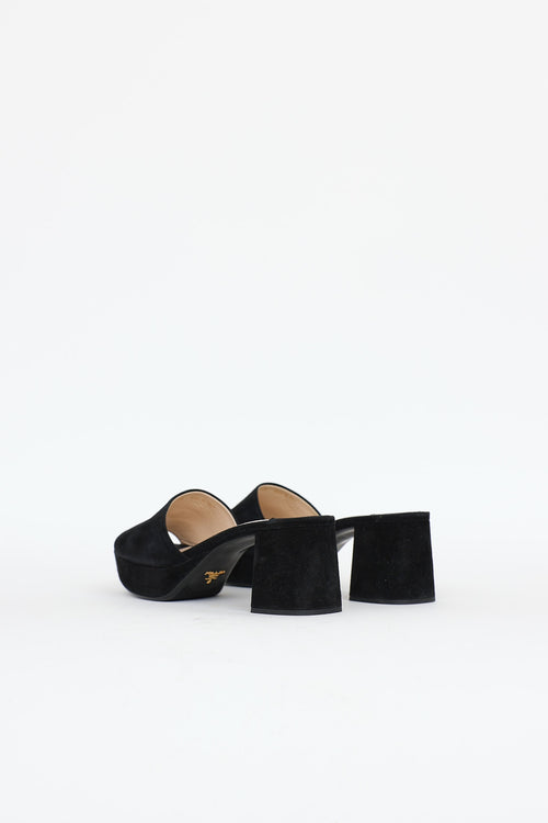Prada Suede Open Toe Mule