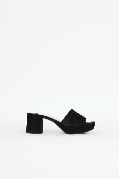 Prada Suede Open Toe Mule