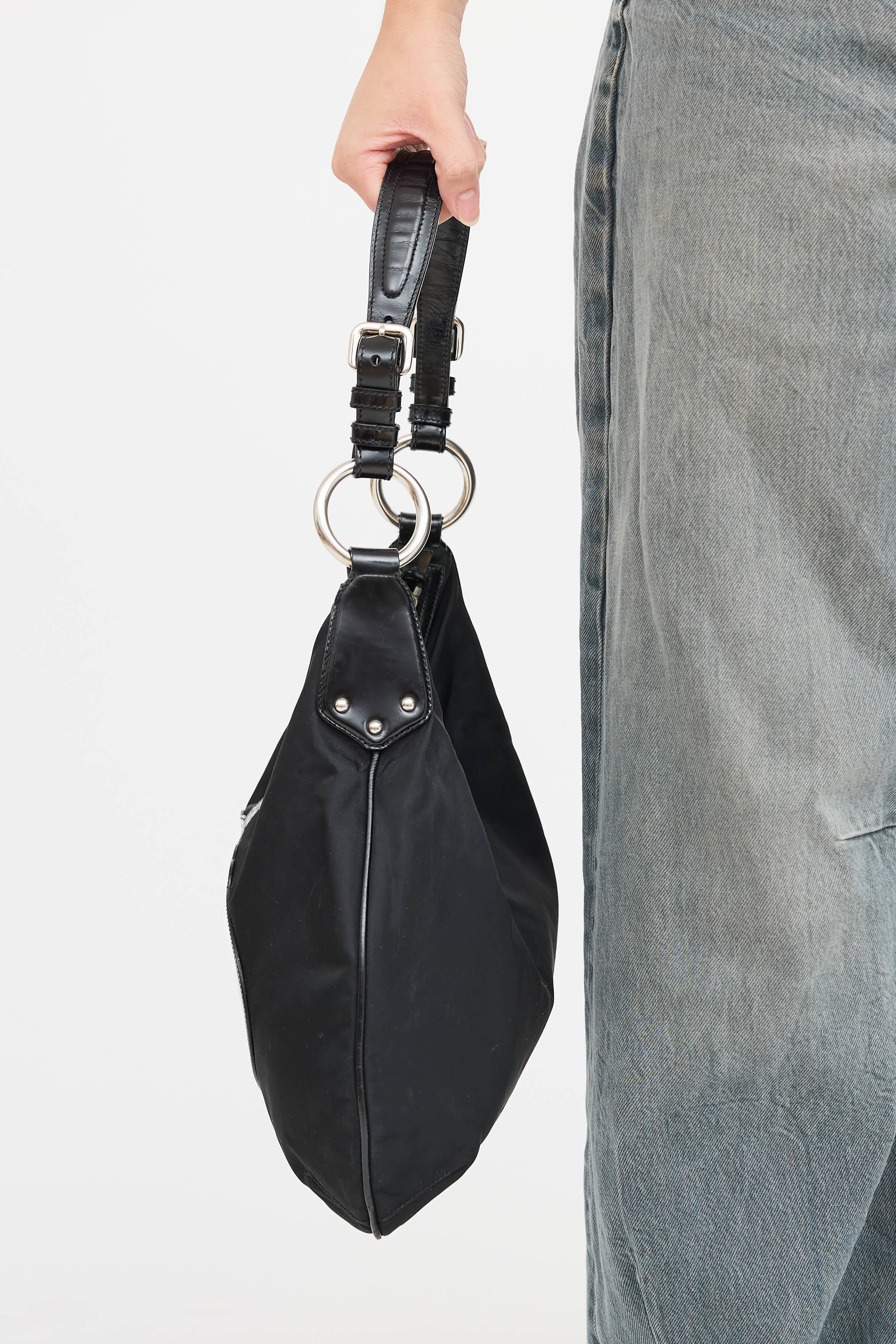 Prada Nylon Canapa Logo Shoulder Bag