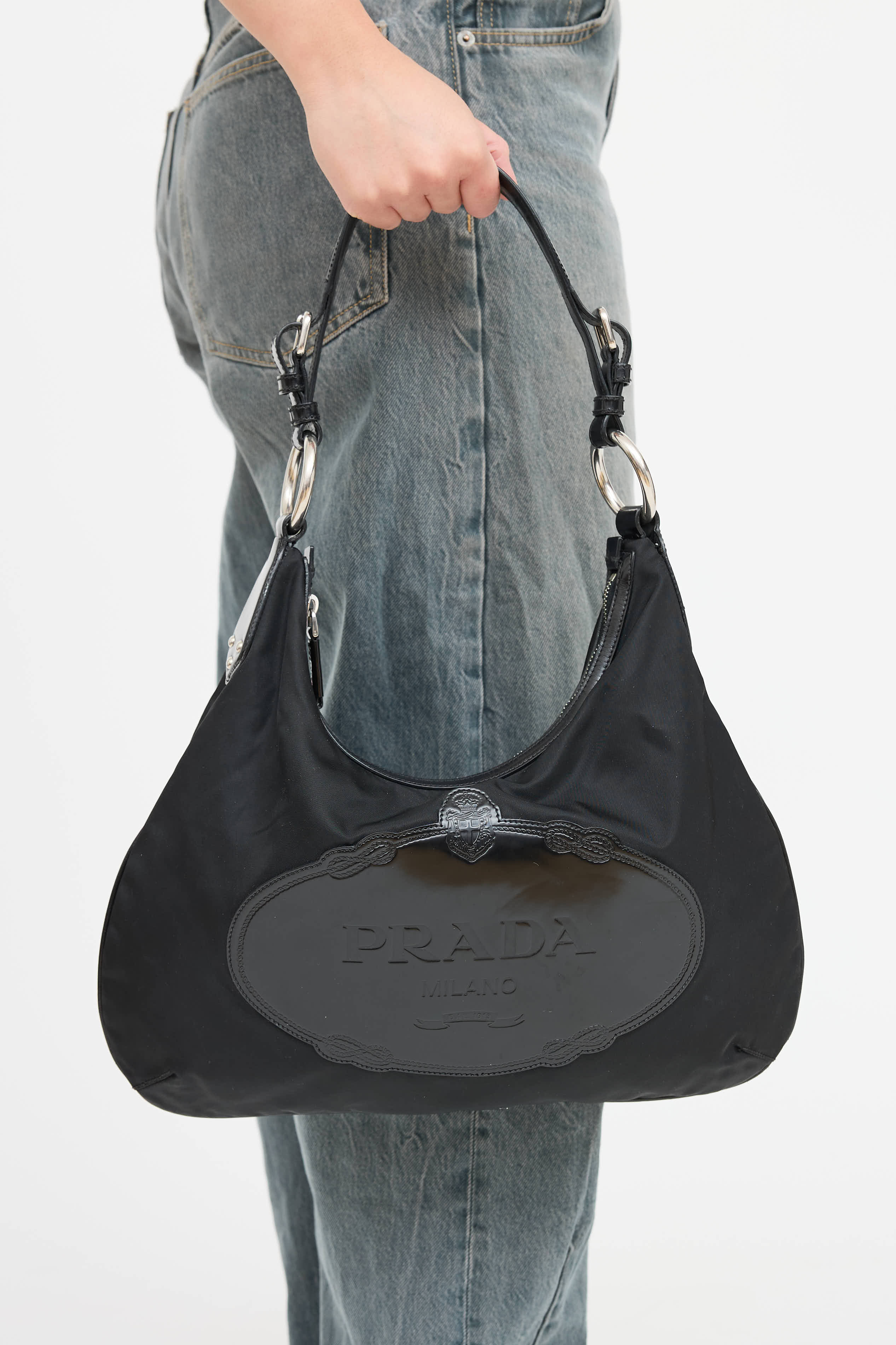 Prada Nylon Canapa Logo Shoulder Bag