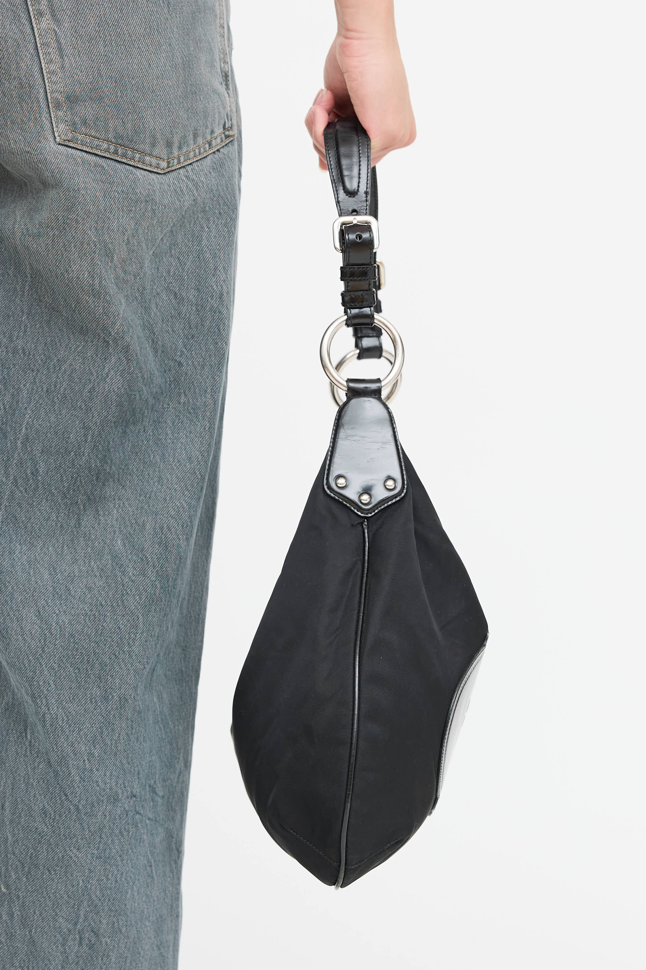 Prada Nylon Canapa Logo Shoulder Bag