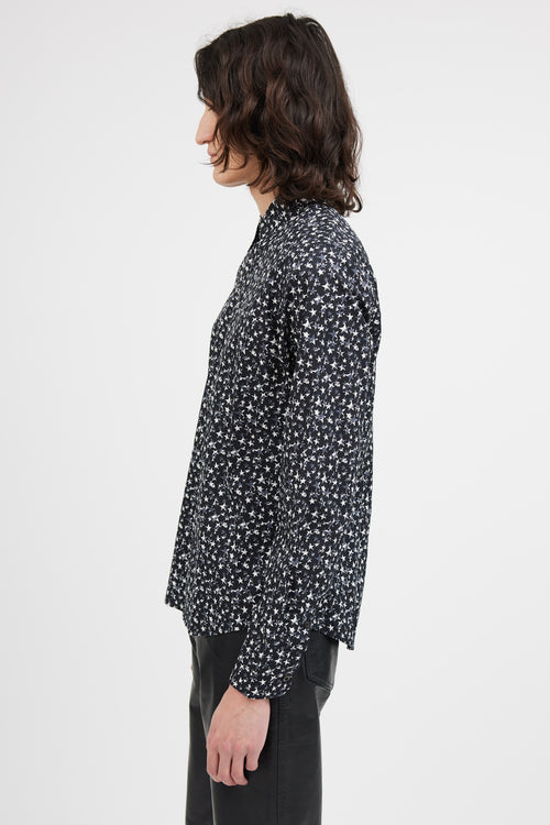Prada Black & Grey Star Print Shirt