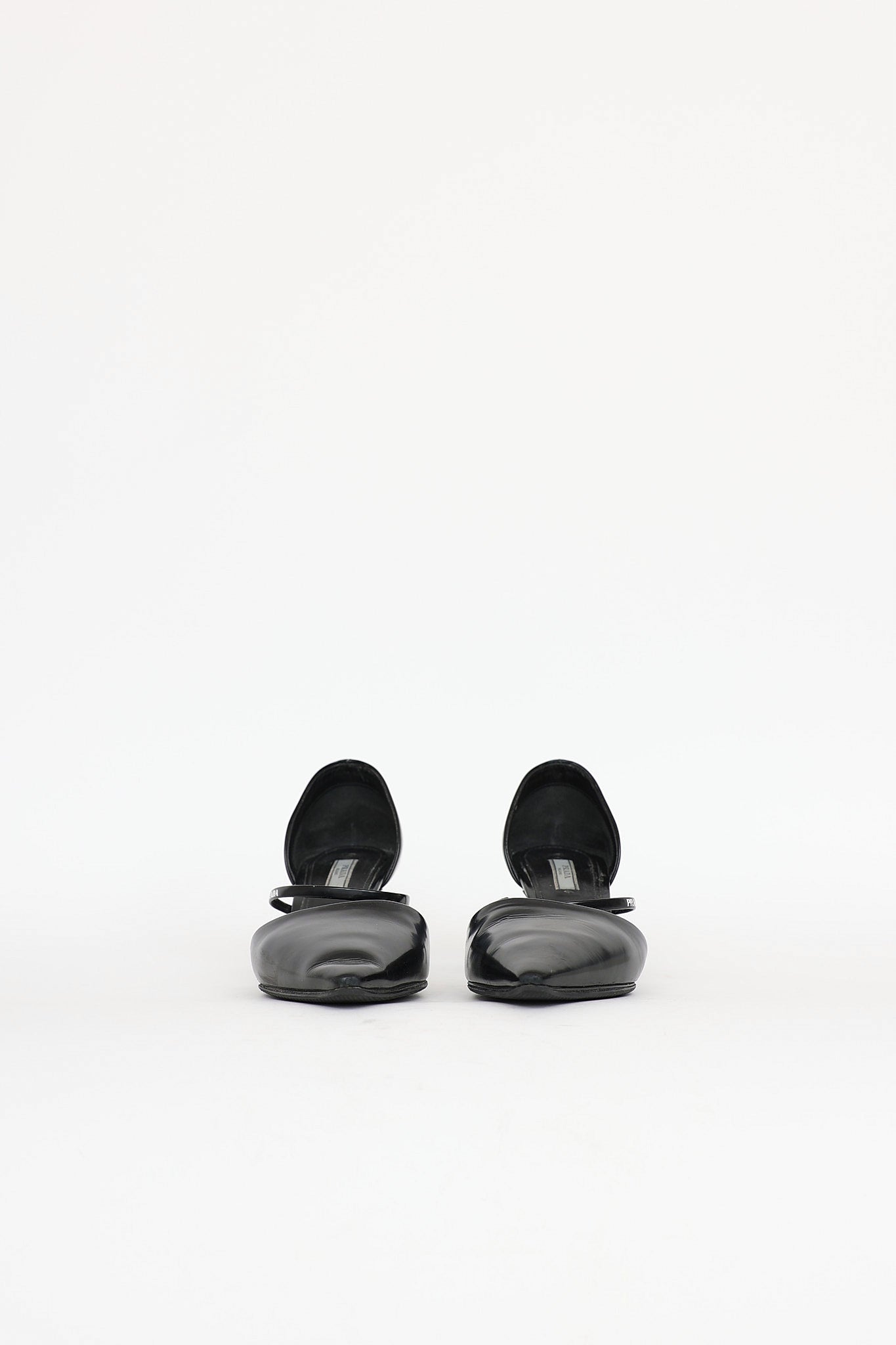 Prada Black Leather Pointed Toe Heel