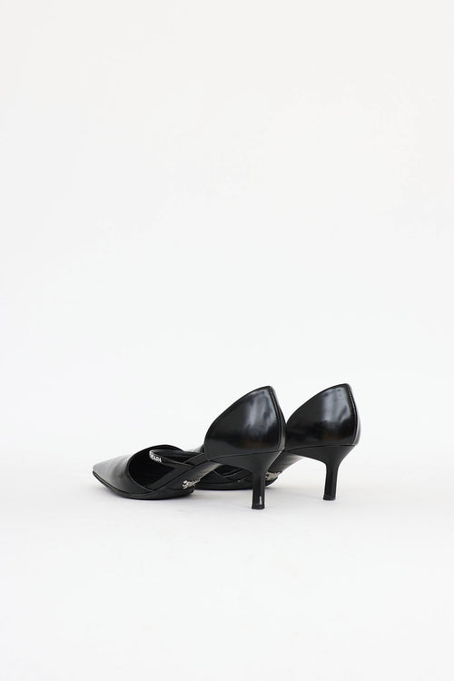 Prada Black Leather Pointed Toe Heel