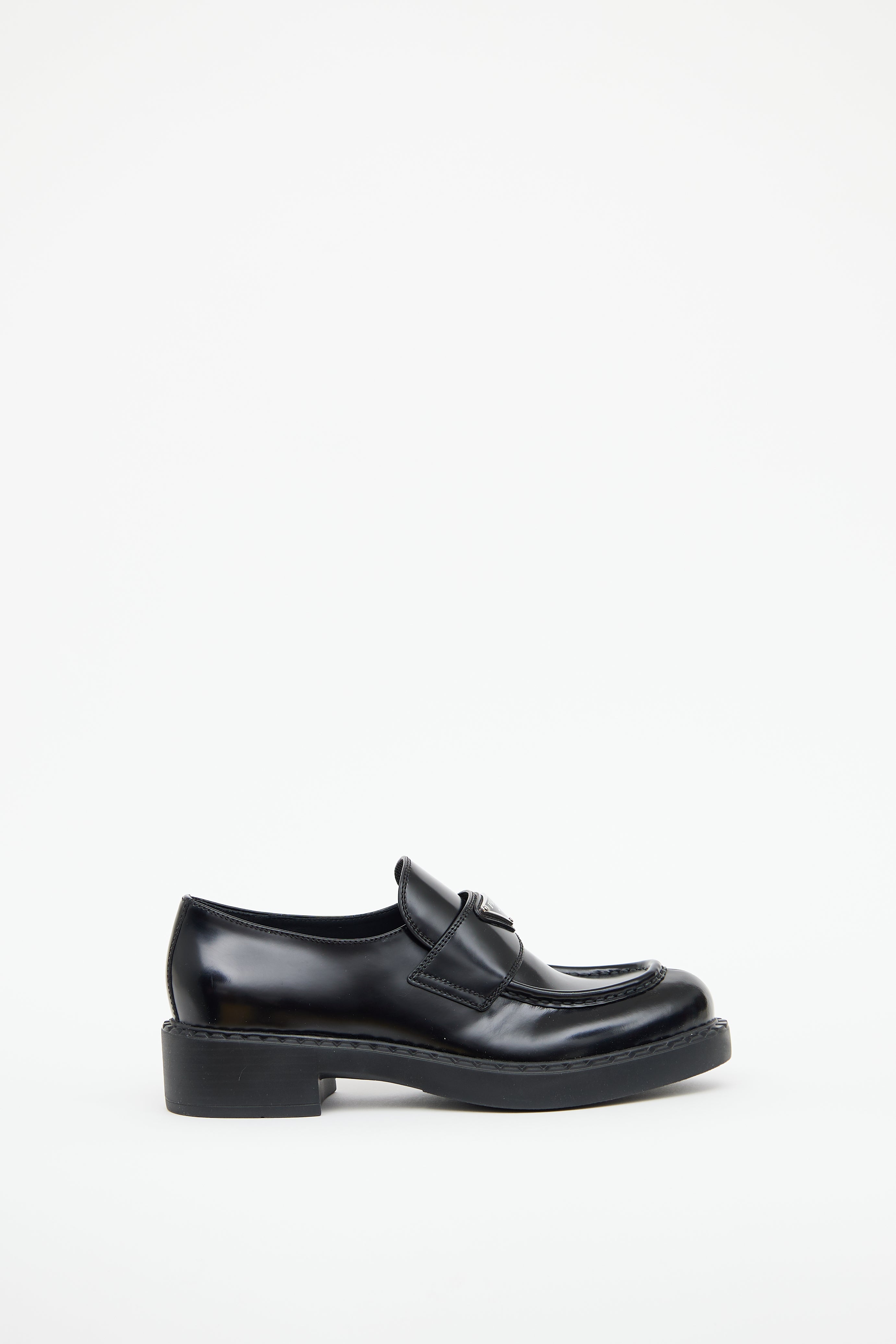 Leather Triangle Logo Loafer