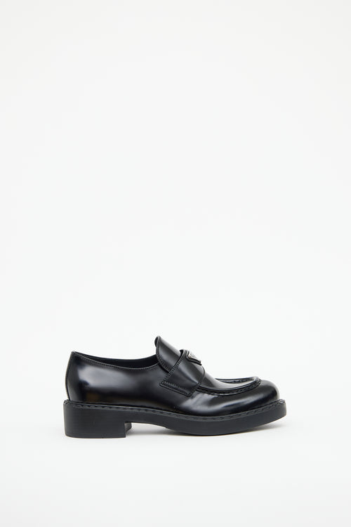Leather Triangle Logo Loafer