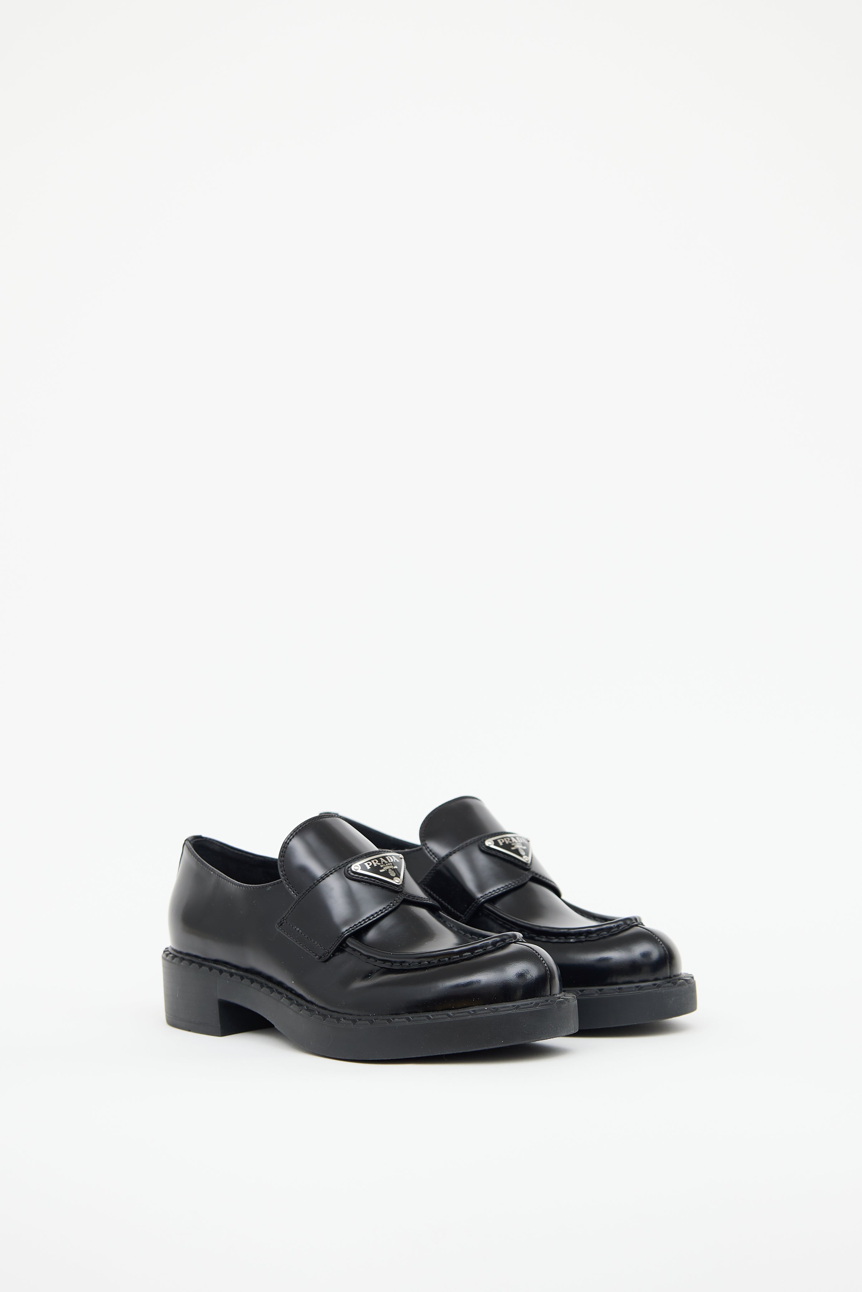 Leather Triangle Logo Loafer