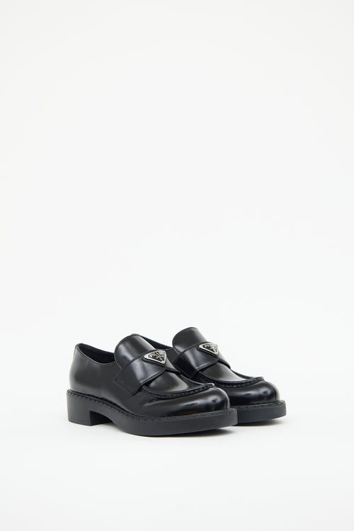 Leather Triangle Logo Loafer