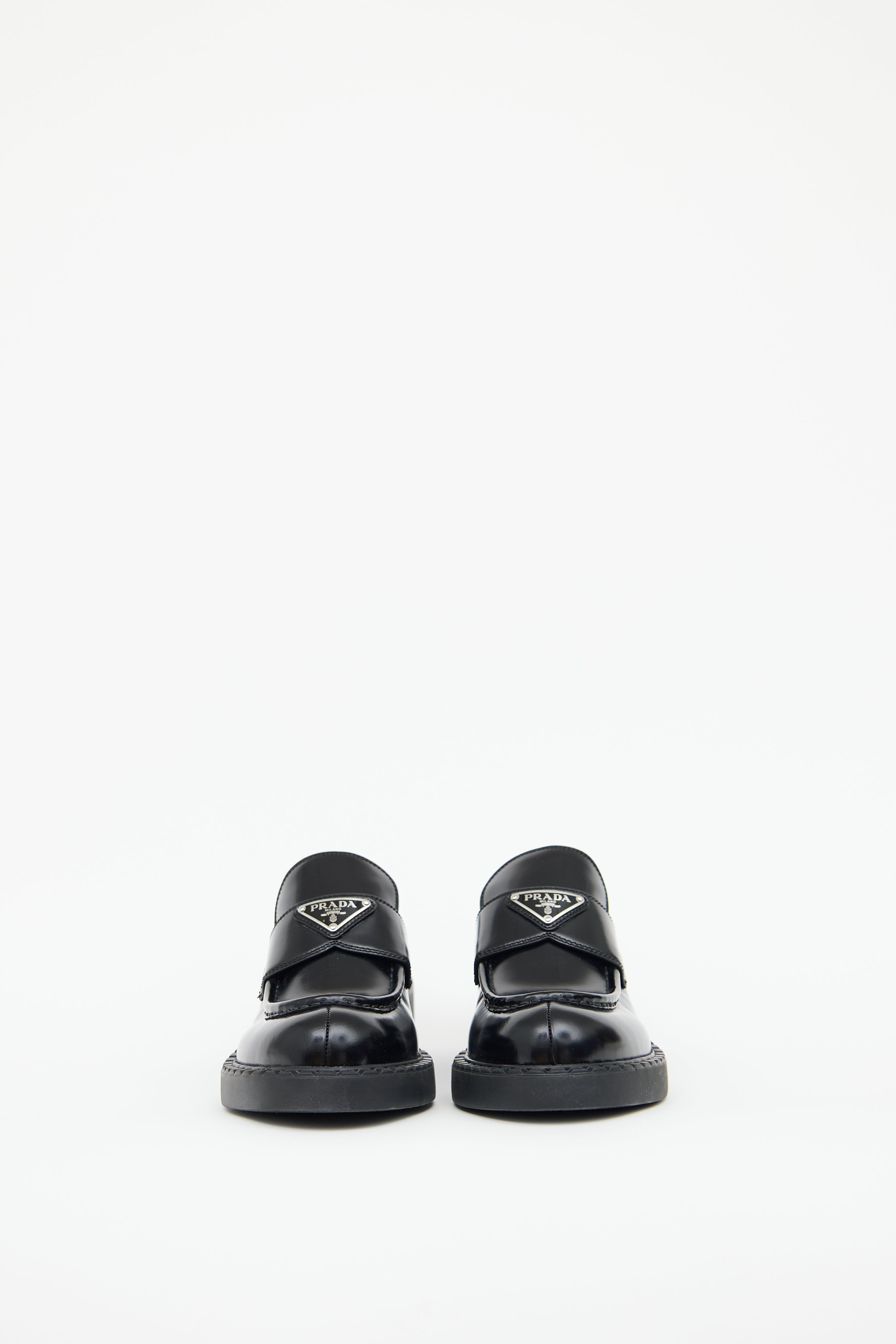 Leather Triangle Logo Loafer
