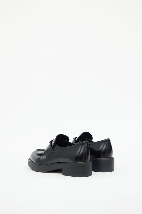 Leather Triangle Logo Loafer