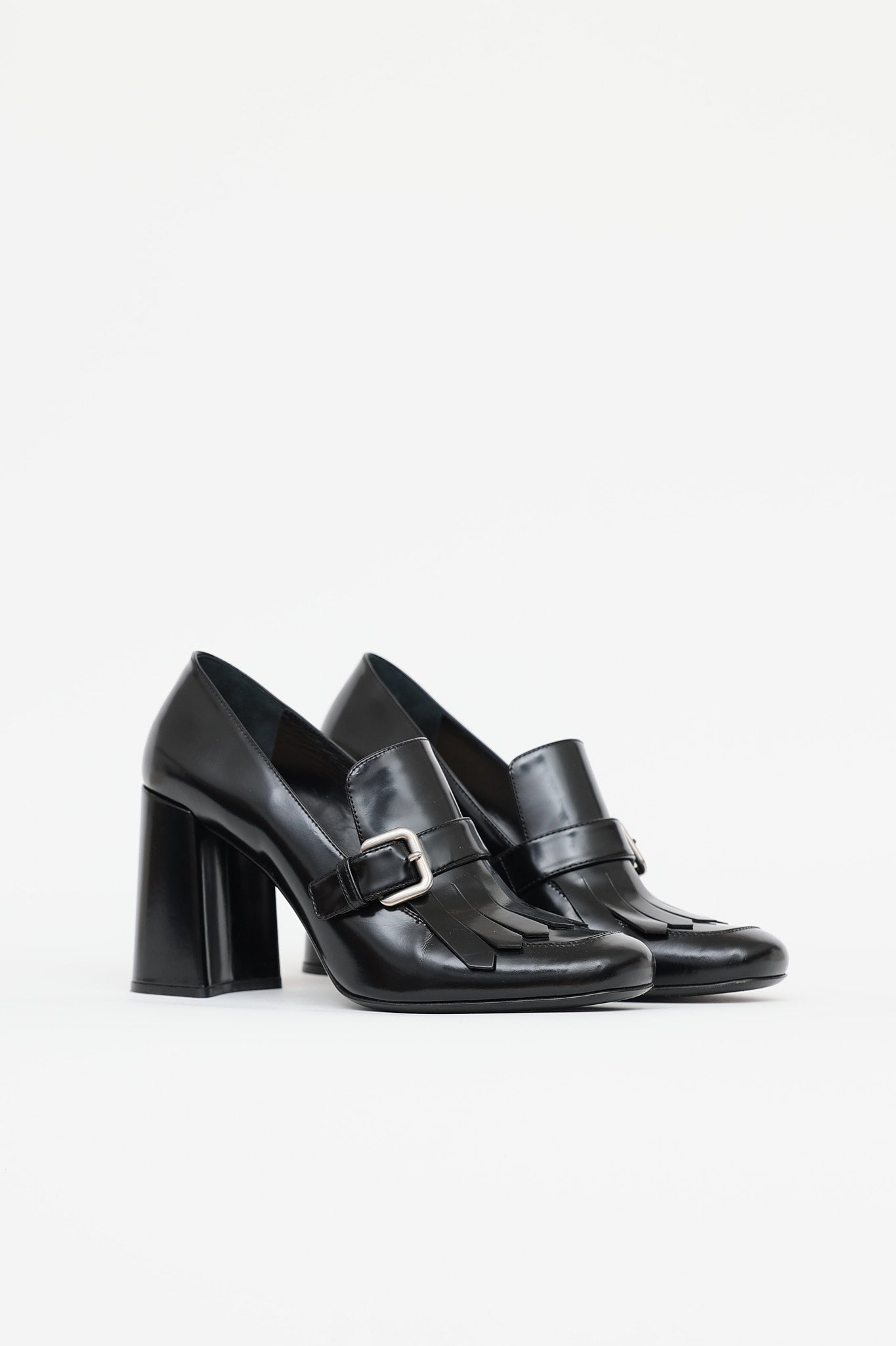 Prada Leather Wingtip Loafer Pump