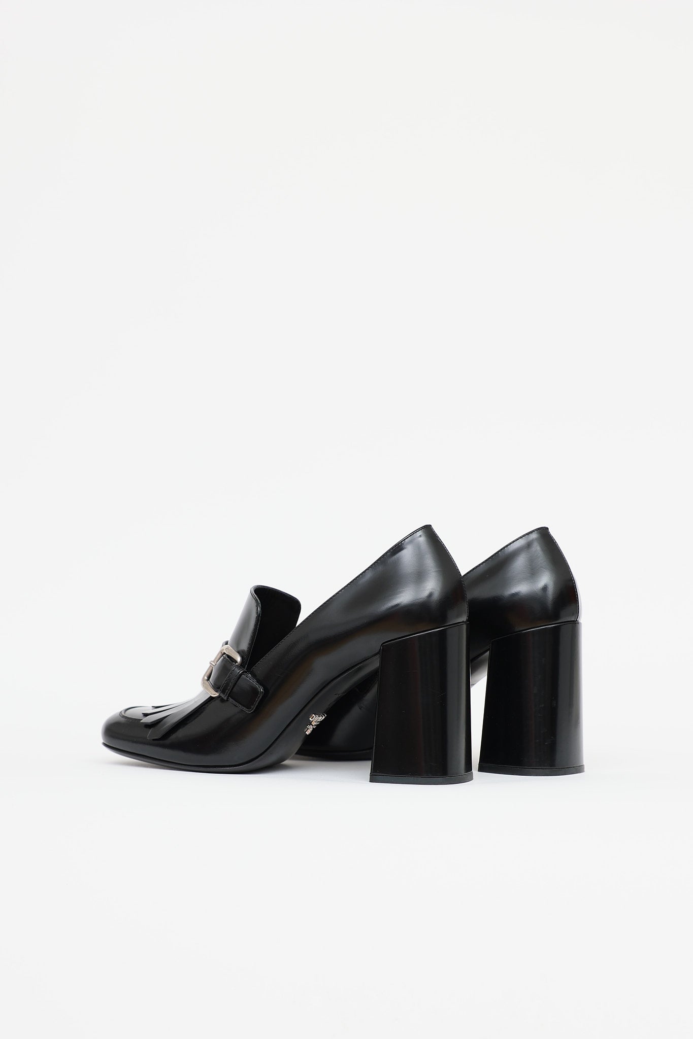 Prada Leather Wingtip Loafer Pump