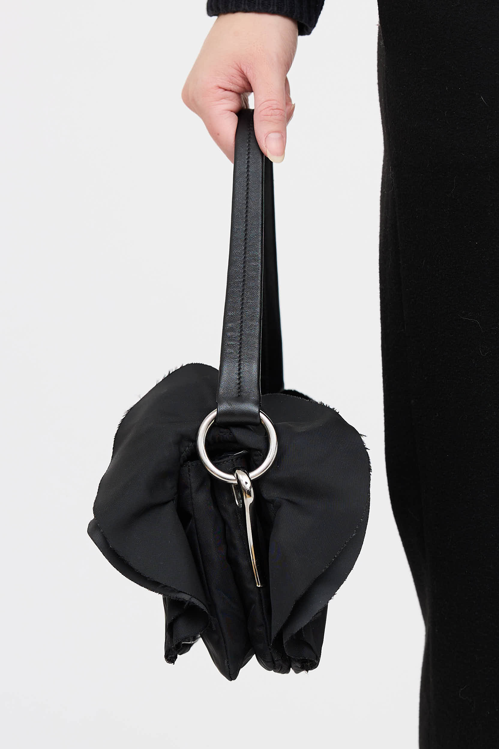 Prada Tessuto Ruffle Shoulder Bag
