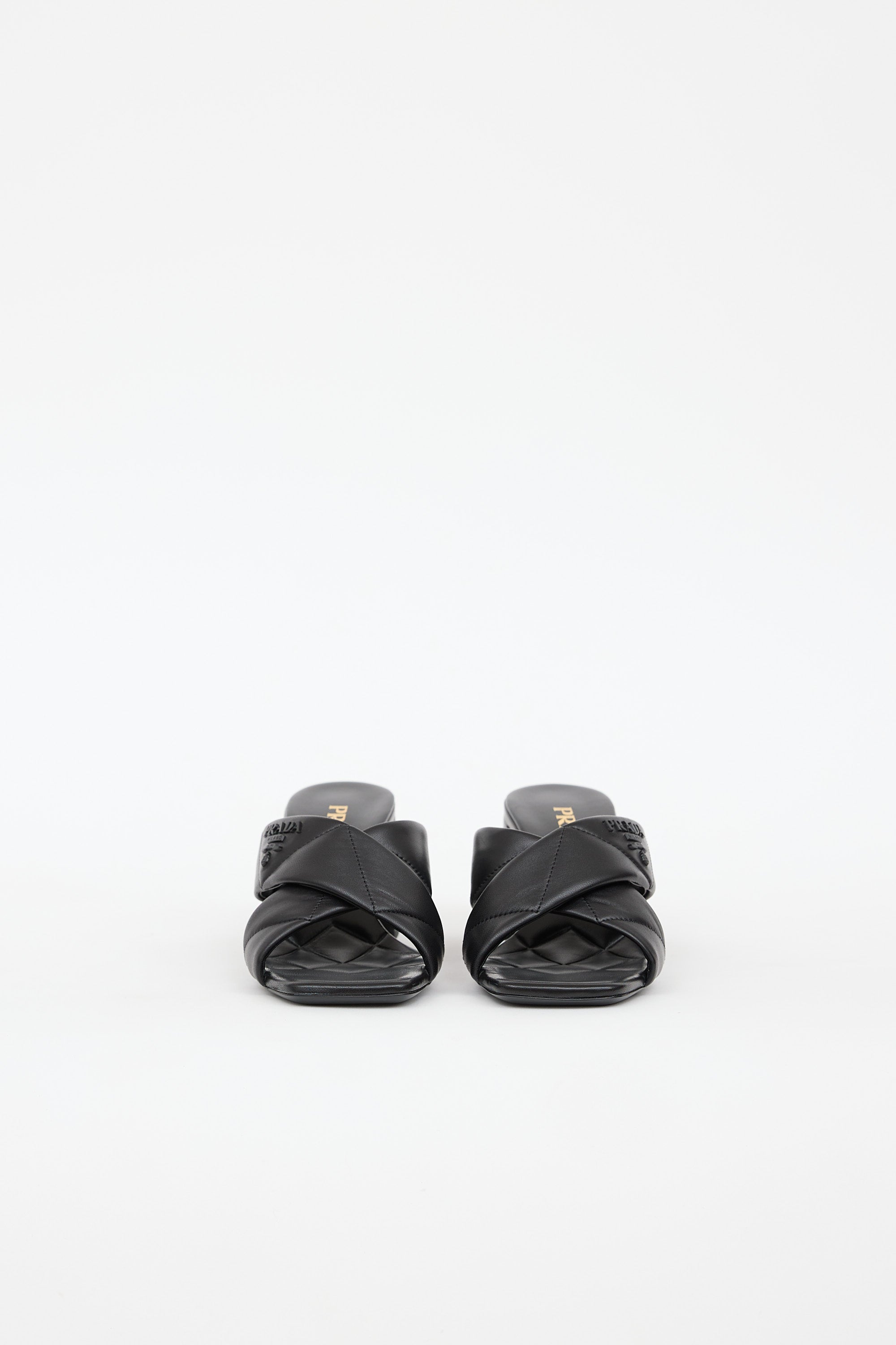 Prada Quilted Criss Cross Mule