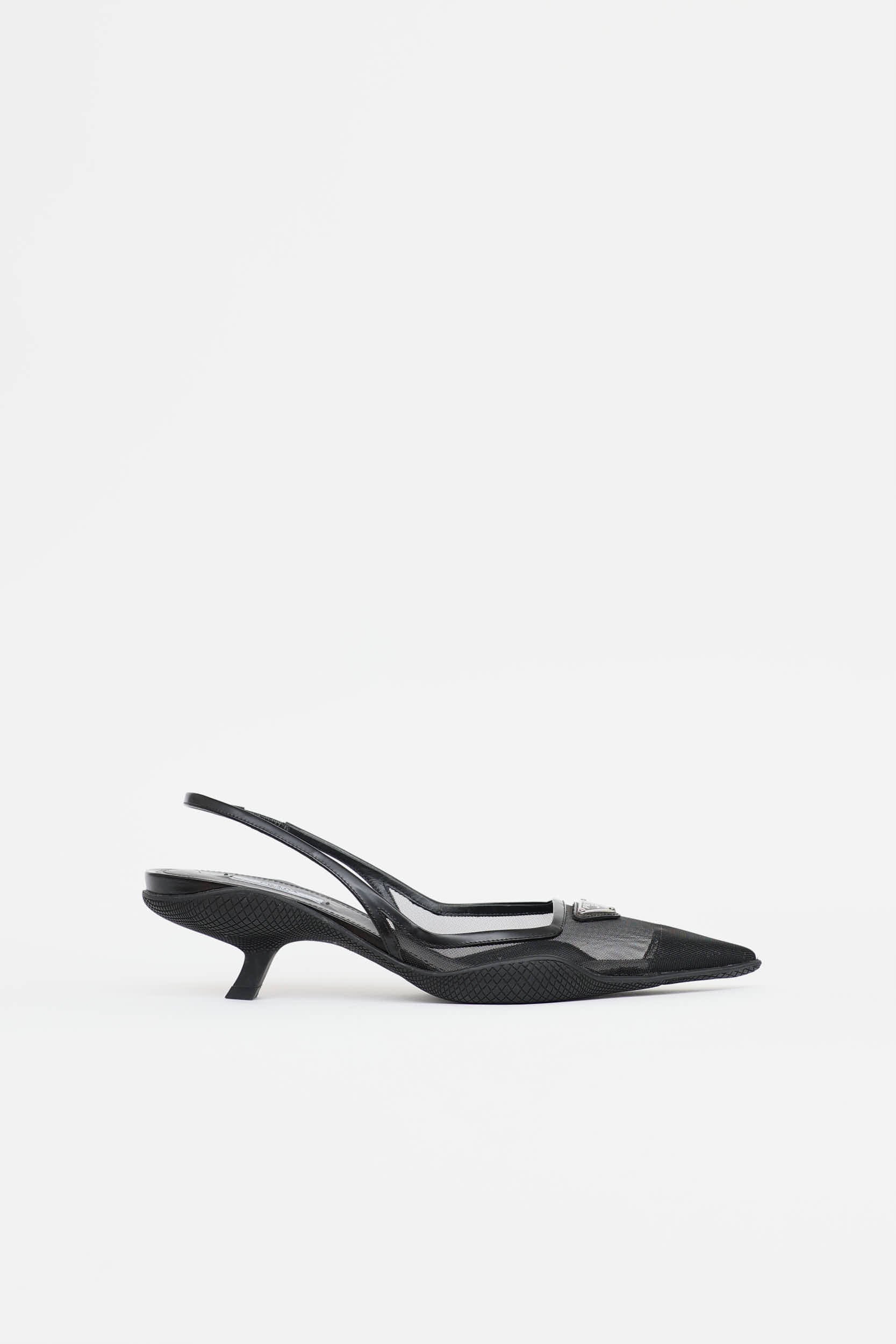Prada Mesh Slingback Heel
